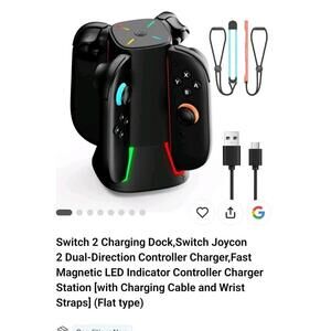 for Nintendo Switch 2 Charging Dock,4-Port USB-C Magnetic Joy-con Charging Dock